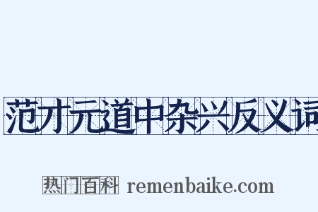 范才元道中杂兴反义词是什么意思的图片